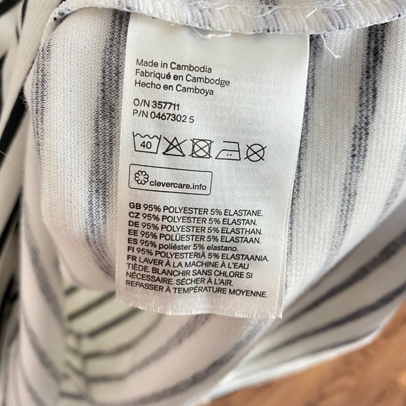 H&M White and Black Striped Skater A-Line Sleeveless Short Dress - Picture 7 of 9